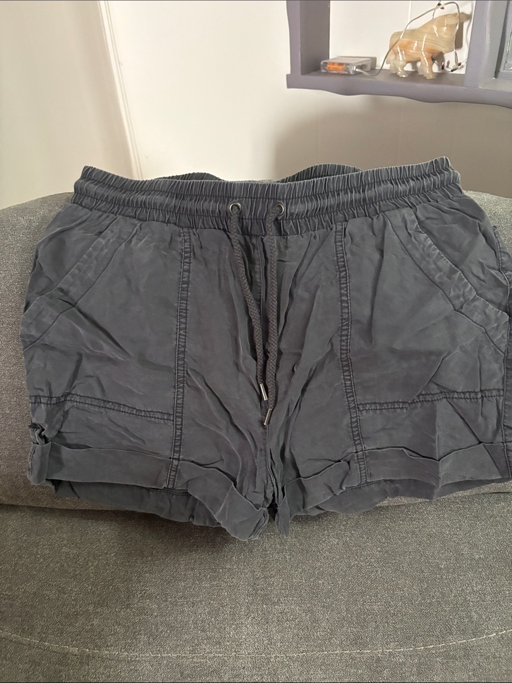 Universal Thread Women's Charcoal Gray Athletic Drawstring Shorts